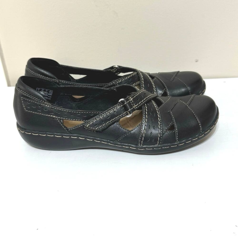 Clarks Women’s Size 9 M Ashland Spin Q Black Leather Mary Jane Shoes - Picture 2 of 12